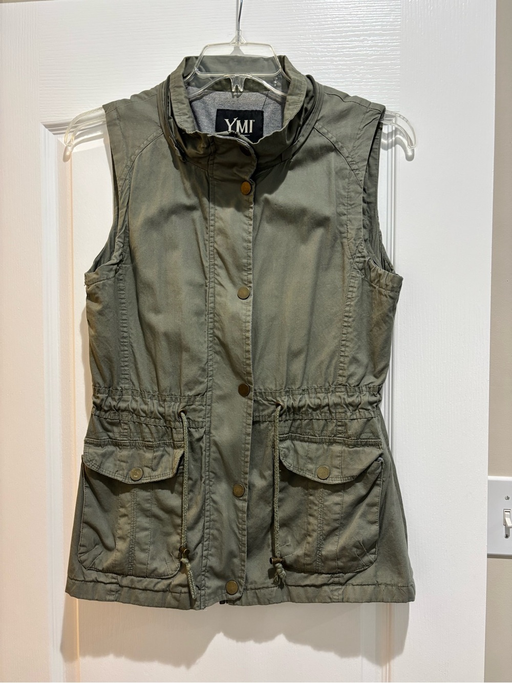 YMI Olive Drawstring Utility Vest